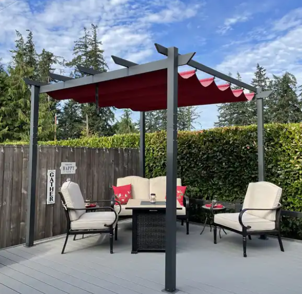 ALEKO Aluminum Pergola with Louvered Roof